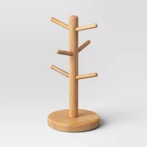 Wood Tree Mug Rack Freestanding Kitchen Organizer